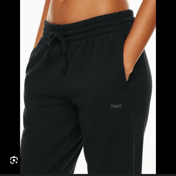 TNA Pants - Aritzia | TNA Sweatfleece Cozy Fleece Black Women's Boyfriend Fit Joggers, S